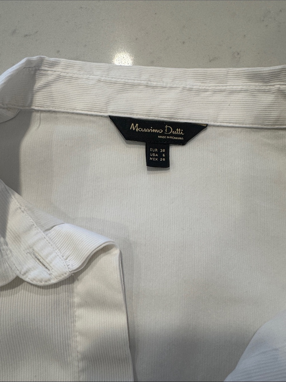 Massimo Dutti White Button Down Blouse Size 6 - Picture 3 of 5